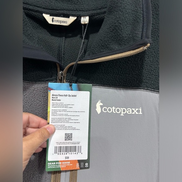 Cotopaxi Men’s Medium Abrazo Half-Zip Fleece Jacket Black Cinder GreyNWT - Picture 6 of 8
